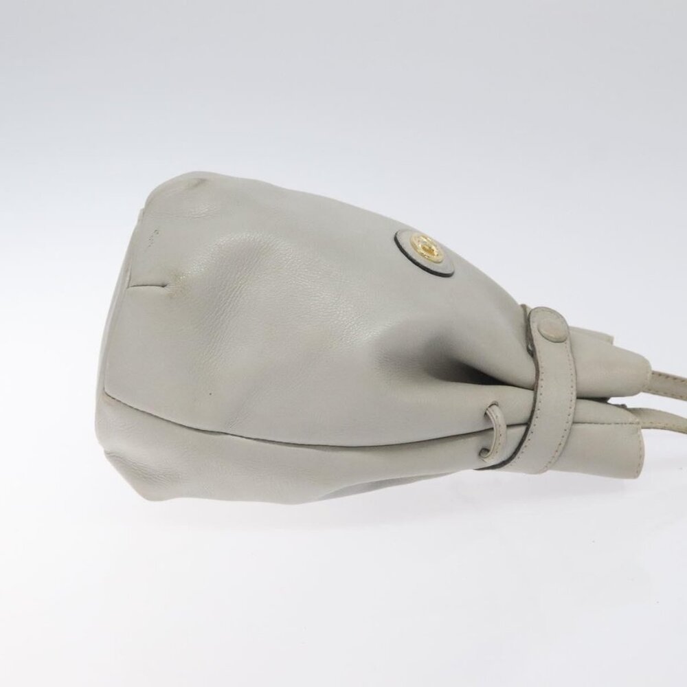 Authentic CELINE Shoulder Bag Leather Light Blue Gold - Picture 10 of 16